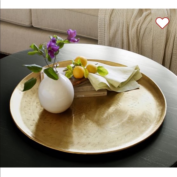 Pottery Barn Accents Pottery Barn Gold Etched Tray Poshmark